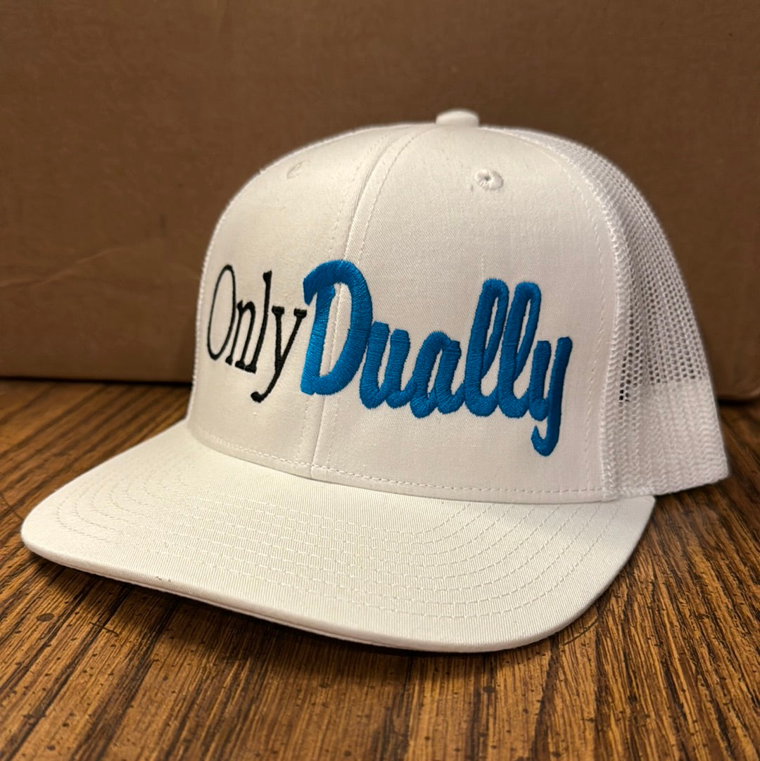 White Trucker SnapBack hat - Only Dually (Black/Blue)
