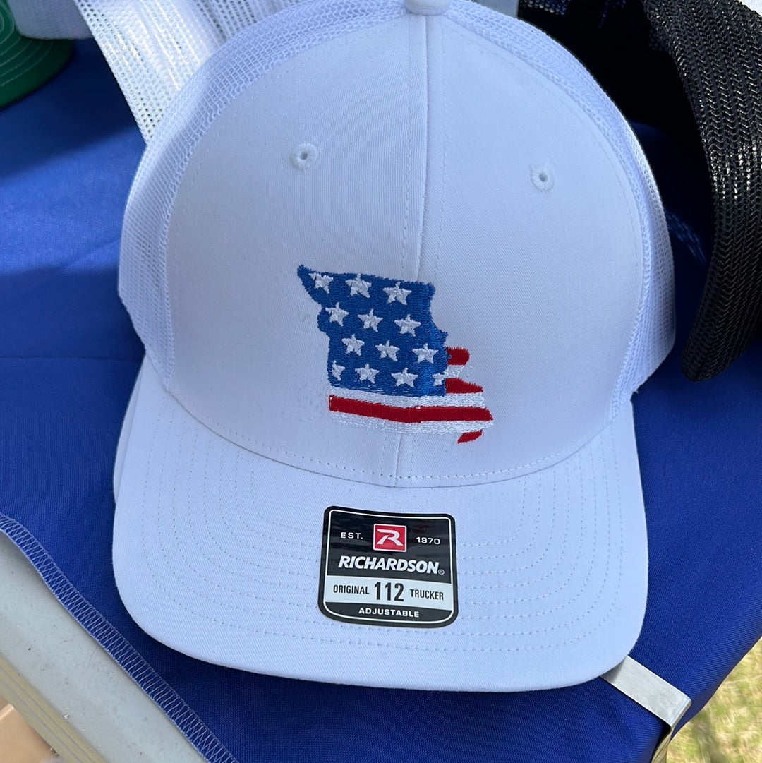 Trucker SnapBack - White - Missouri Flag America