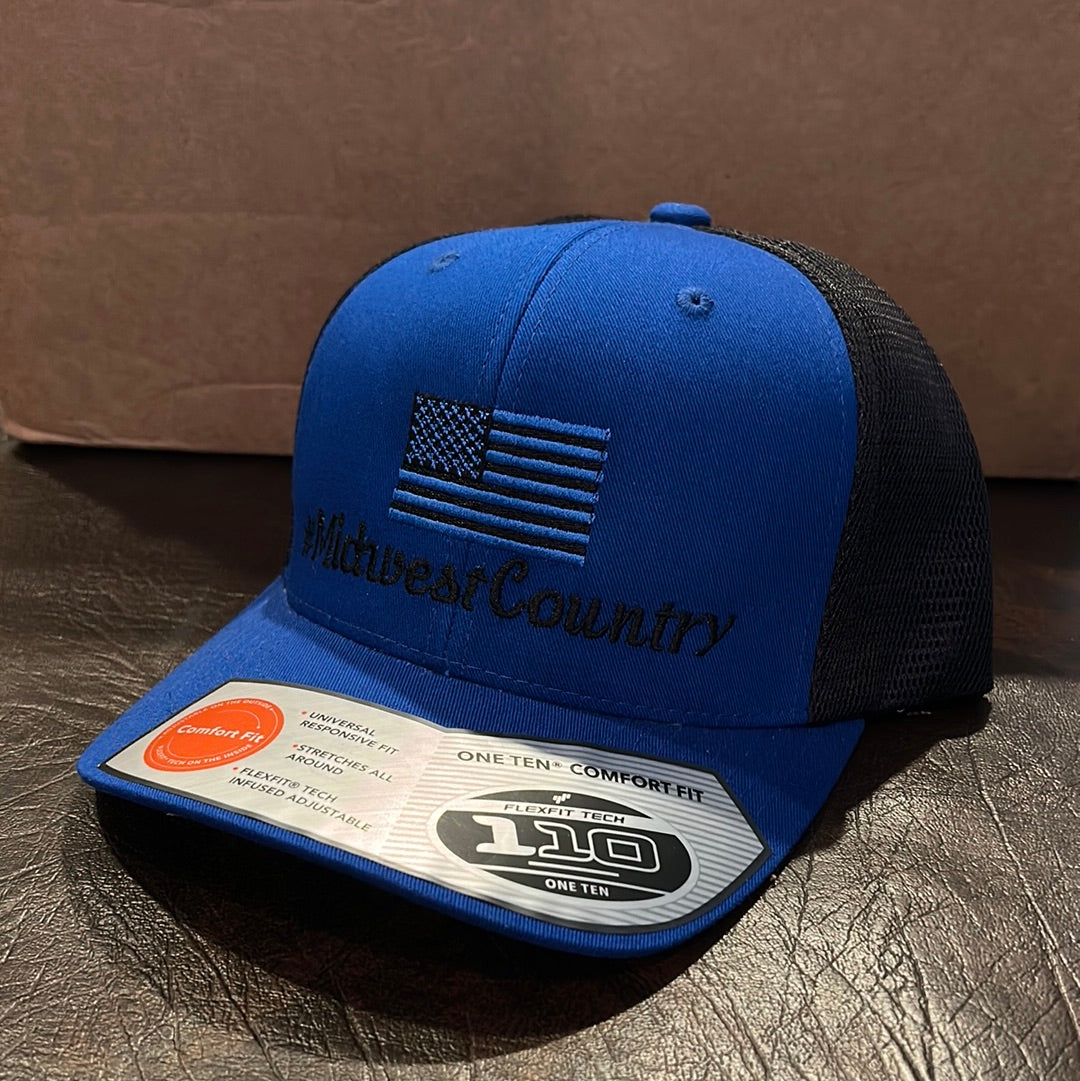 FlexFit SnapBack - Blue - #MidwestCountry - Black