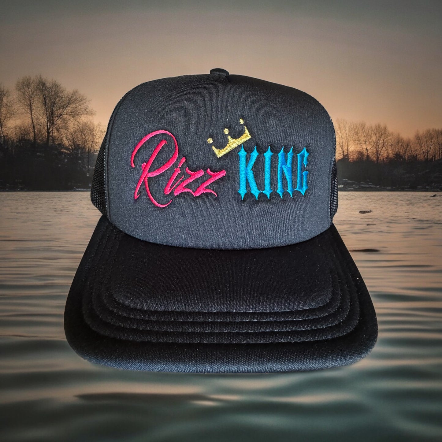 SnapBack Black - Rizz King - Pink/Blue (foam)