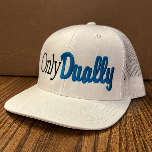 White Trucker SnapBack hat - Only Dually (Black/Blue)