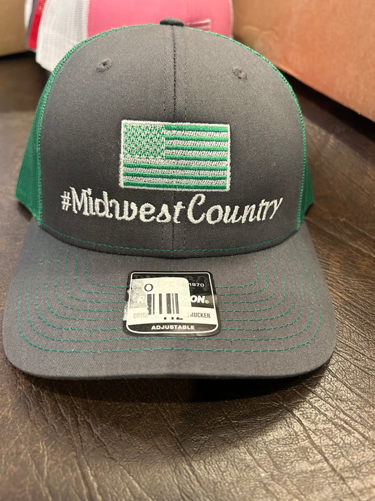 Gray and Green Trucker SnapBack