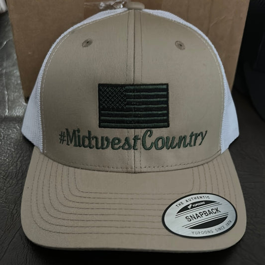 Trucker SnapBack - Brown/white - #MidwestCountry Green