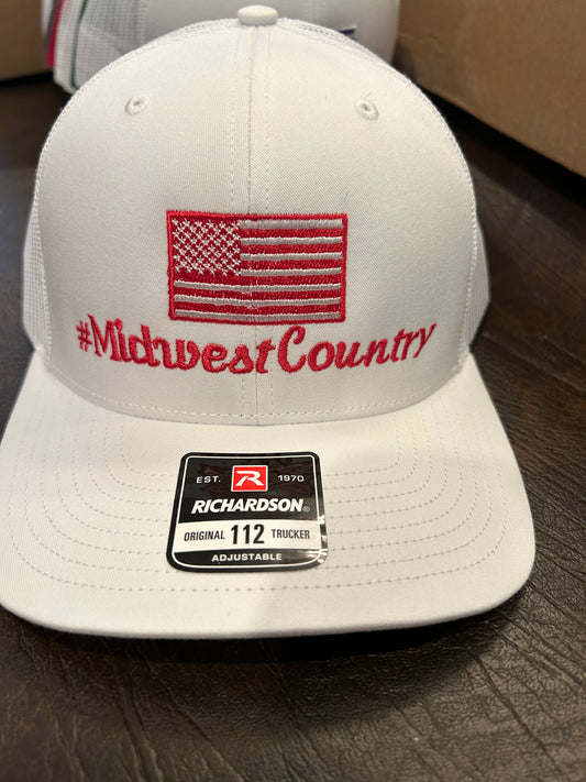 White and Red Trucker SnapBack