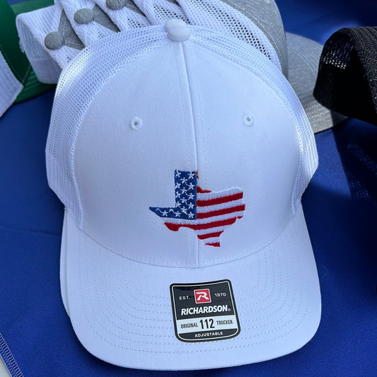 Trucker SnapBack - White - Texas Flag America