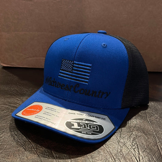 FlexFit SnapBack - Blue - #MidwestCountry - Black